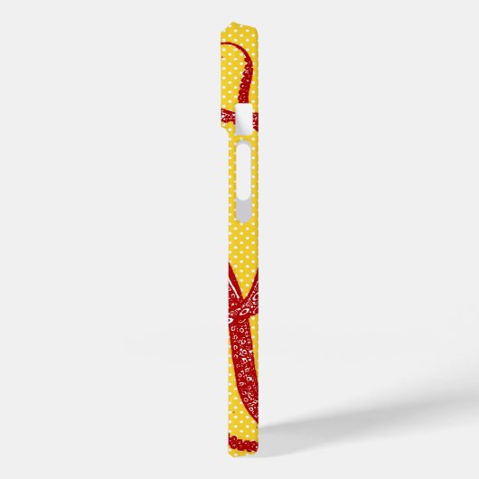 Antiker Oktopus auf gelbem Mikrodot Case-Mate iPhone Hülle (Rückseite / Links)