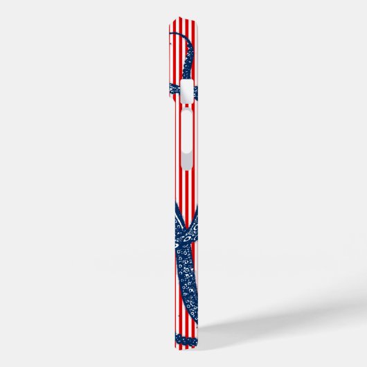 Antiker Oktopus auf roten weißen Streifen Case-Mate iPhone Hülle (Rückseite / Links)