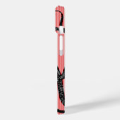 Antiker Oktopus auf roten weißen Streifen Case-Mate iPhone Hülle (Rückseite / Links)