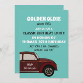 Antiker Oldtimer Geburtstag Einladung (Vorne/Hinten)