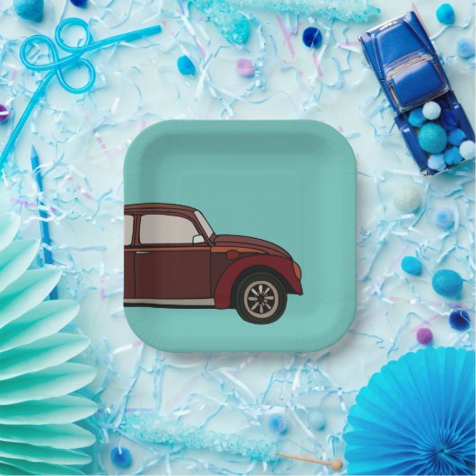 Antiker Oldtimer Geburtstag Pappteller (Party)