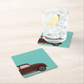 Antiker Oldtimer Rechteckiger Pappuntersetzer (Vor Ort)