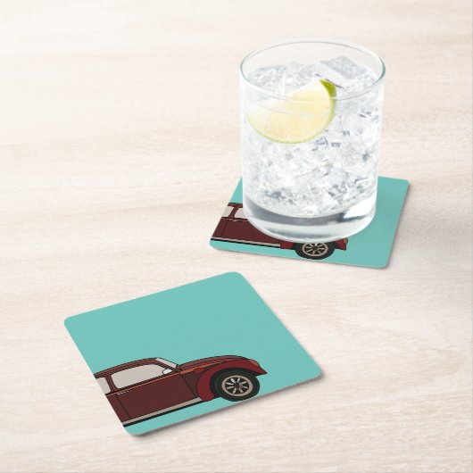 Antiker Oldtimer Rechteckiger Pappuntersetzer (Vor Ort)