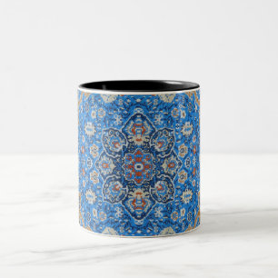 Antiker orientalischer blauer türkischer Persertep Zweifarbige Tasse