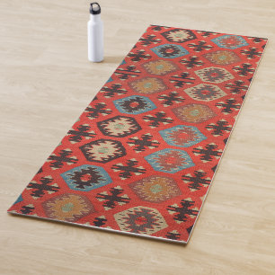 Antiker Orientalischer Orange-Roter Kurdischer Kil Yogamatte