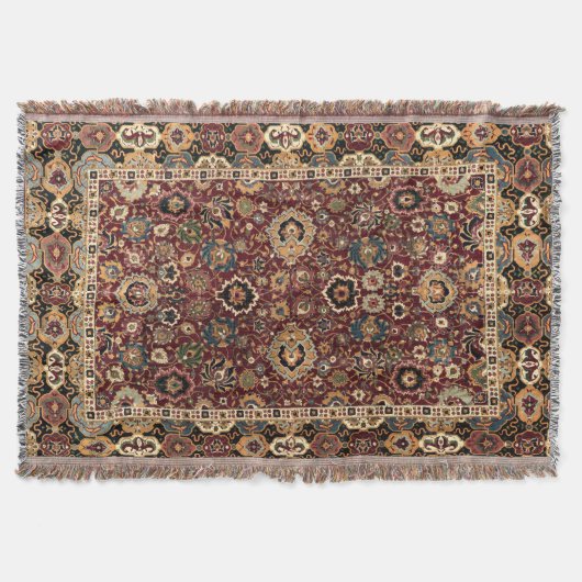 Antiker Orientalischer Persischer Herat-Teppichdru Decke (Vorderseite)