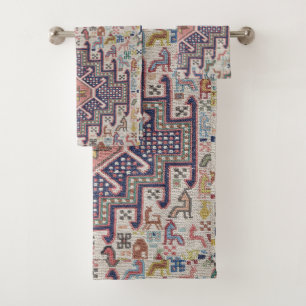 Antiker orientalischer türkischer Kilim-Teppich Badhandtuch Set