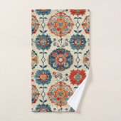 Antiker Persischer Roter Blau Oriental Kilim Flora Badhandtuch Set (Handtuch)