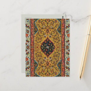 Antiker persischer Teppich Elegantes Design Postkarte