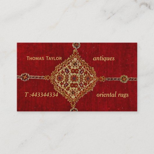 Antiker persischer Teppich Visitenkarte (Vorderseite)