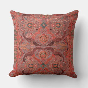 Antiker Persischer Vintage Muster Teppich Rot Kissen