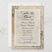 Antiker Pfau Speichern Sie die Datumskarten - Schw Einladung (Rückseite)