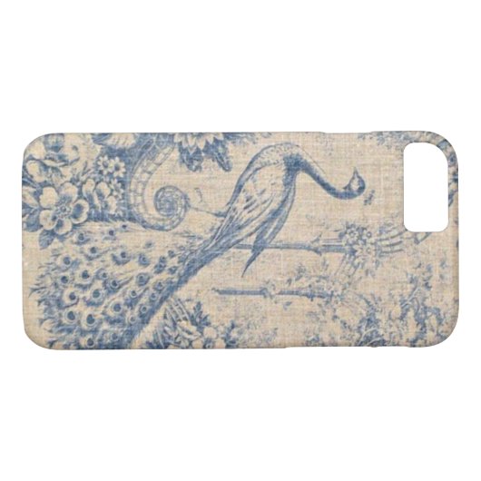 Antiker Pfau Toile Case-Mate iPhone Hülle (Rückseite (Horizontal))