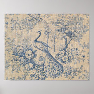 Antiker Pfau Toile Poster