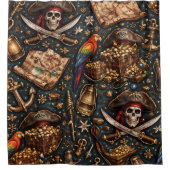 Antiker Piratenschatzkarte Duschvorhang (Vorderseite)