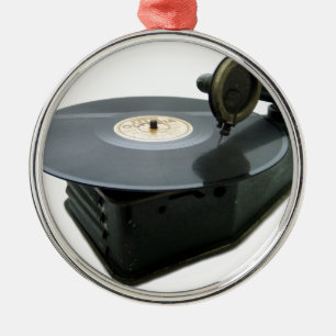 Antiker Plattenspieler Silbernes Ornament