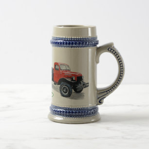 Antiker Power-Lastwagen-LKW Stein Bierglas