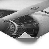 Antiker Propeller Schwarz und Weiß Poster (Ecke)
