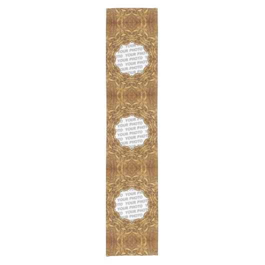 Antiker Rahmen I + Ihr Bild & Backgr. Kurzer Tischläufer (Vorderseite)