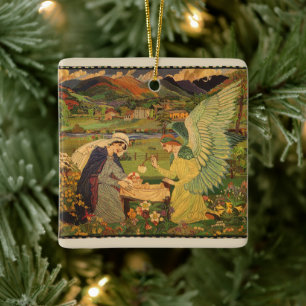 Antiker religiöser Wandteppich mit Jesus Christus  Keramikornament
