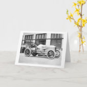 Antiker Rennwagen, 1910s Karte (Gelbe Blume)