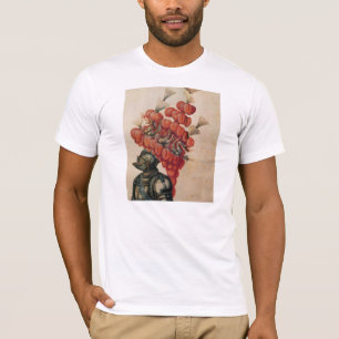 ANTIKER RITTER-STURZHELM, DRACHEN UND ROTE FEDERN T-Shirt