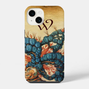 ANTIKER RITTERHELM MIT ROTEN BLAUEN FEDERN iPhone 14 HÜLLE