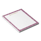 Antiker Rococo-Blumen Floral personalisierter Name Notizblock (angewinkelt)