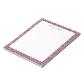 Antiker Rococo-Blumen Floral personalisierter Name Notizblock (Rotiert)