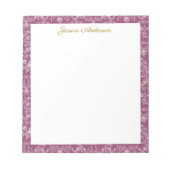 Antiker Rococo-Blumen Floral personalisierter Name Notizblock (Vorderseite)