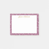 Antiker Rococo-Blumen Floral personalisierter Name Post-it Klebezettel (Vorderseite)