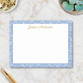 Antiker Rococo-Blumen Floral personalisierter Name Post-it Klebezettel