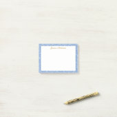 Antiker Rococo-Blumen Floral personalisierter Name Post-it Klebezettel (Auf Schreibtisch)
