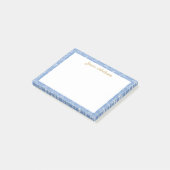 Antiker Rococo-Blumen Floral personalisierter Name Post-it Klebezettel (angewinkelt)