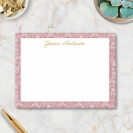 Antiker Rokoko-Blumen Floral personalisierter Name Post-it Klebezettel