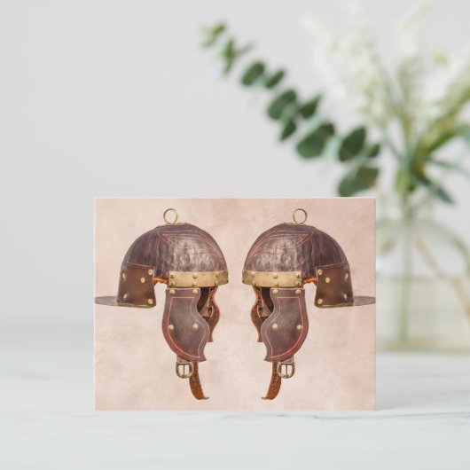 Antiker römischer Militärhelm Postkarte (Stehend Vorderseite)