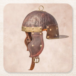 Antiker römischer Militärhelm Rechteckiger Pappuntersetzer