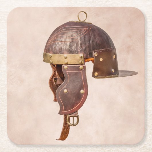 Antiker römischer Militärhelm Rechteckiger Pappuntersetzer (Vorderseite)