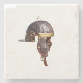 Antiker römischer Militärhelm Steinuntersetzer (Vorderseite)