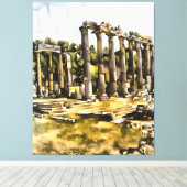 Antiker römischer Tempel Ruins Geometrischer Stil Leinwanddruck (Insitu (Holzboden))