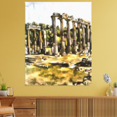 Antiker römischer Tempel Ruins Geometrischer Stil  Leinwanddruck (Insitu (Wohnzimmer))