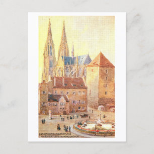 Antiker römischer Turm und herzoglicher Hof, Regen Postkarte