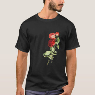 Antiker Rosengarten Blumige Blume T-Shirt
