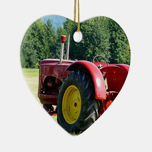 Antiker roter Ackerschlepper Keramik Ornament (Rechts)