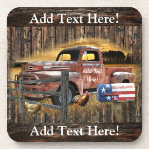 Antiker roter LKW Vintager roter LKW LKW Bev Getränkeuntersetzer