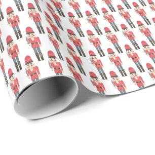 Antiker roter Nussknacker hölzerner Soldat Weihnac Geschenkpapier
