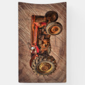 Antiker roter Traktor Banner (Vertikal)
