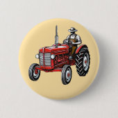 Antiker roter Traktor Button (Vorderseite)