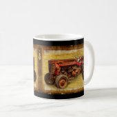 Antiker roter Traktor Kaffeetasse (VorderseiteRechts)