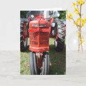 Antiker roter Traktor Karte (Gelbe Blume)